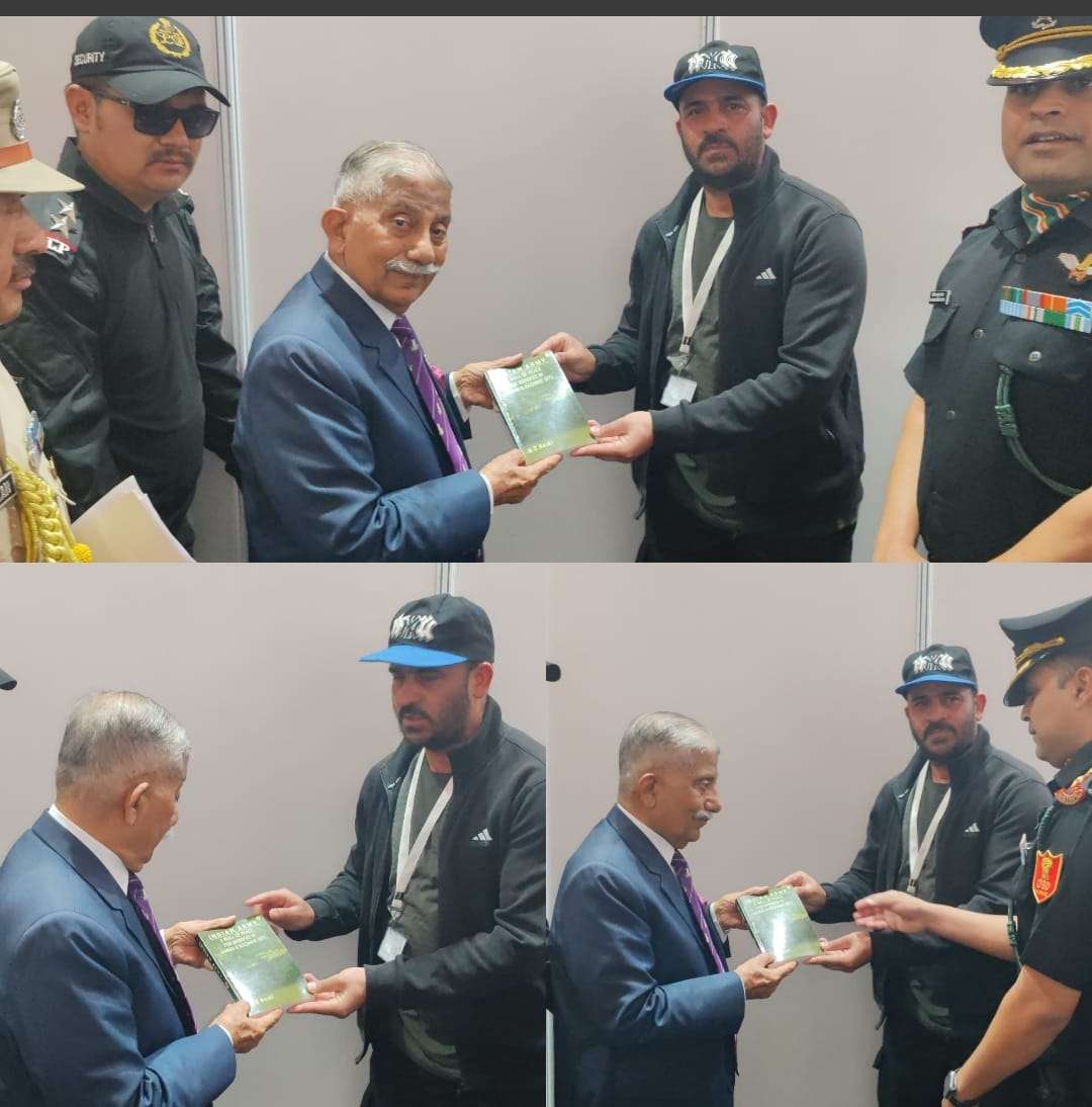 M S Nazki Presents Book to LG UT of Ladakh Brig (Dr) BD Mishra (Retd)